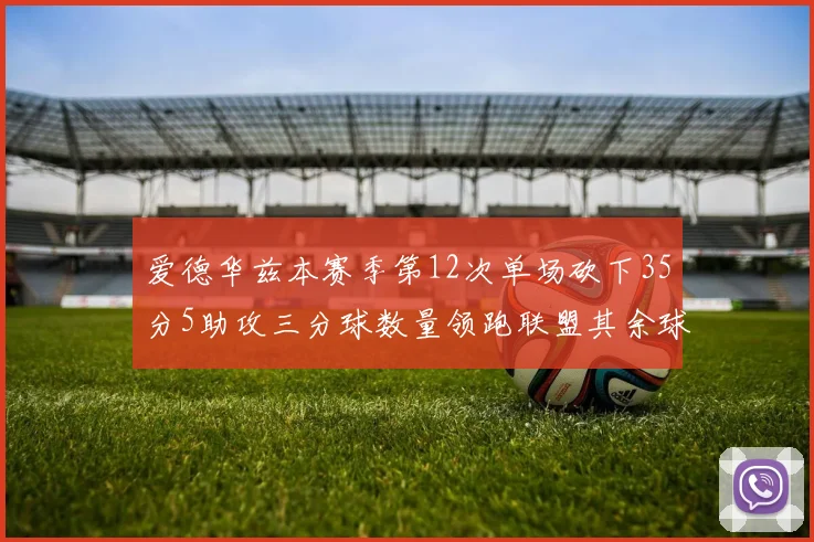 爱德华兹本赛季第12次单场砍下35分5助攻三分球数量领跑联盟其余球员最多仅8次